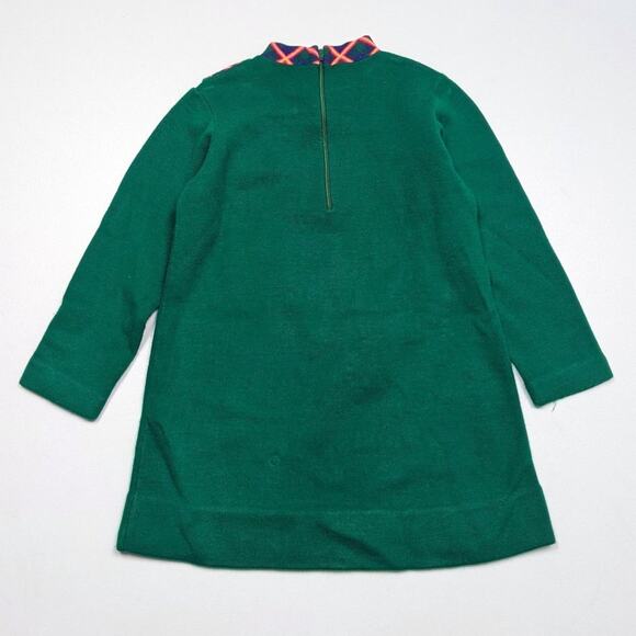 Vintage Dress Girls Size 4T Green Knit Sash Mock Neck Mod - Picture 3 of 4